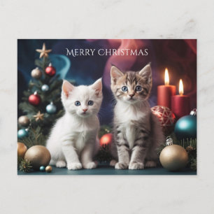 Carte Postale Chats enchanteurs de l'Amoureux des chats de sapin