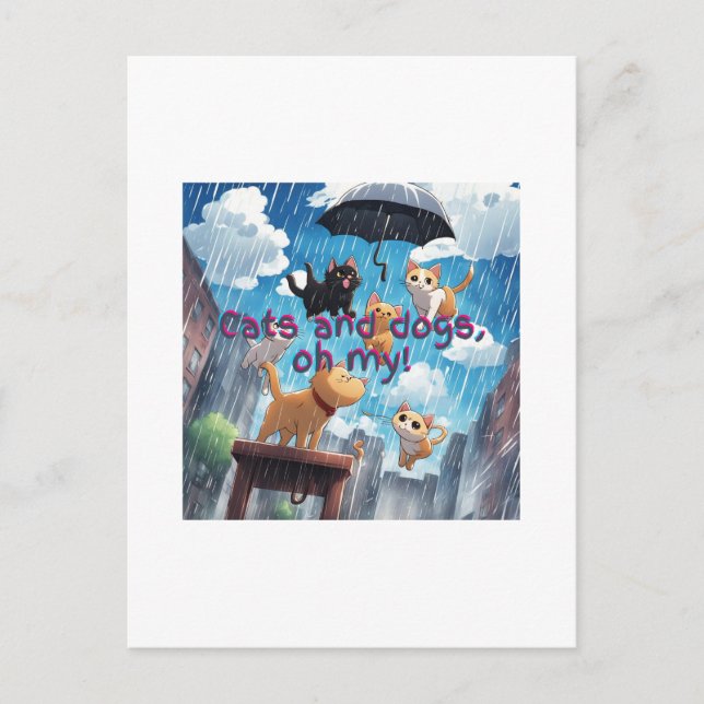 Carte Postale Chats Et Chiens Qui Pleurent (Devant)