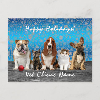 Carte Postale Chats et chiens Vétérinaires Noël
