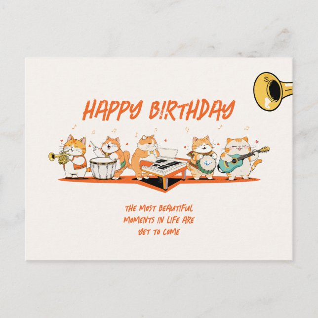 Carte Postale Chats et musique (Devant)