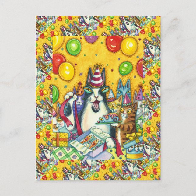 CARTE POSTALE CHATS HISS N' FITZ, CHATONS, SOURIS, ANNIVERSAIRE  (Devant)