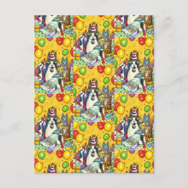 CARTE POSTALE CHATS HISS N' FITZ, CHATONS, SOURIS, ANNIVERSAIRE  (Devant)