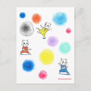 Carte Postale Chats Kung-Fu