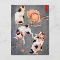Chats (Neko) dans différentes poses Utagawa