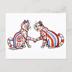 Carte Postale Chats rayés, Louis Wain,