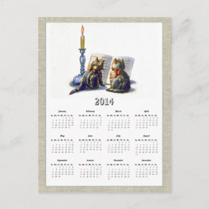 Carte Postale Chats Vintage Calendrier 2014 II