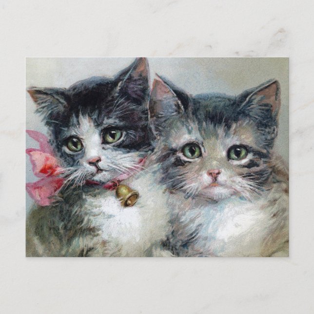 Carte postale Chats vintages (Devant)