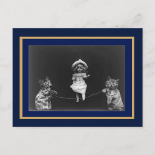 Carte Postale Chats Vintages Et Poupée Sauter