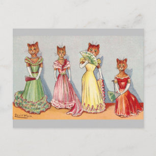 Carte Postale Chats Wallflower de Louis Wain