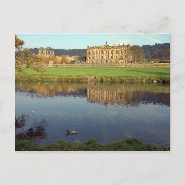 Carte Postale Chatsworth House à Derbyshire, Angleterre (Devant)