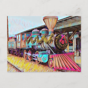 Carte Postale Chattanooga Noël Train à vapeur Peinture à l'huile