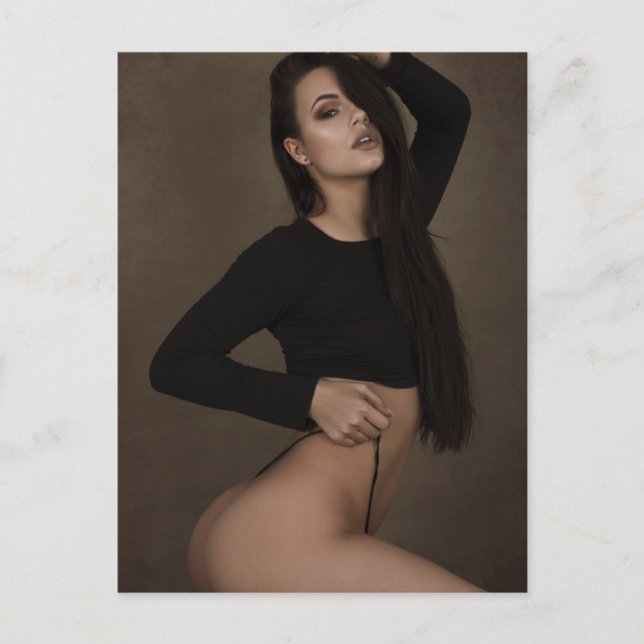 Carte Postale CHAUD ! lingerie à cheveux longs Modèle photo (Devant)