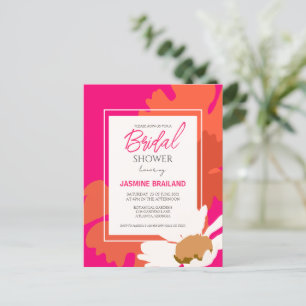 Carte Postale Chaud rose et orange marmite Abstraite florale