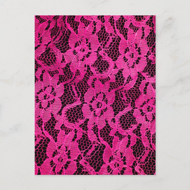 Carte Postale Chaud rose/noir en dentelle (Devant)