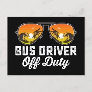 Carte Postale Chauffeur D'Autobus Lunettes De Soleil Hors Servic