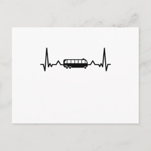 Carte Postale Chauffeur de Bus Cadeaux d'école de rythme cardiaq