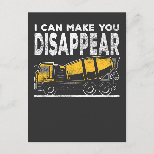 Carte Postale Chauffeur de camion en béton du chantier de constr (Devant)