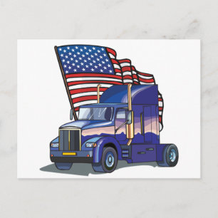 Carte Postale Chauffeur de camion USA