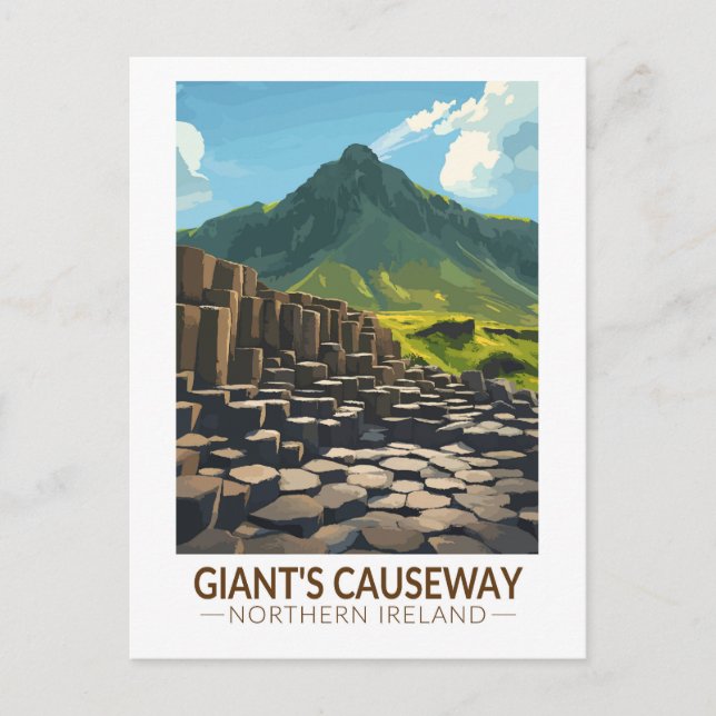 Carte Postale Chaussée du Géant Illustration Irlande du Nord (Devant)