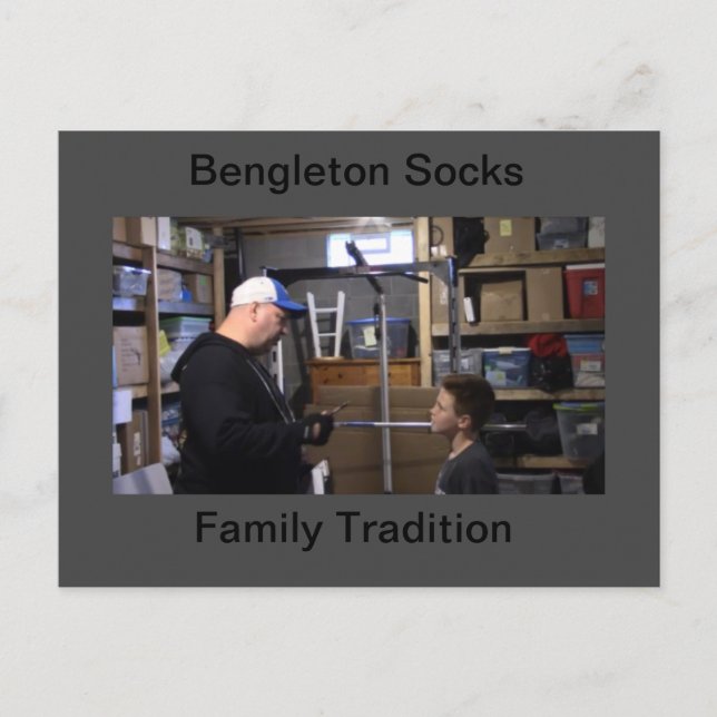 Carte Postale Chaussettes Bengle "Tradition familiale" (Devant)