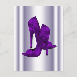 Carte Postale Chaussures à talons hauts violettes