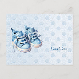 Carte postale Chaussures Bébé Bleues