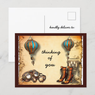 Carte Postale Chaussures de style Steampunk, Lunettes Ballons à 