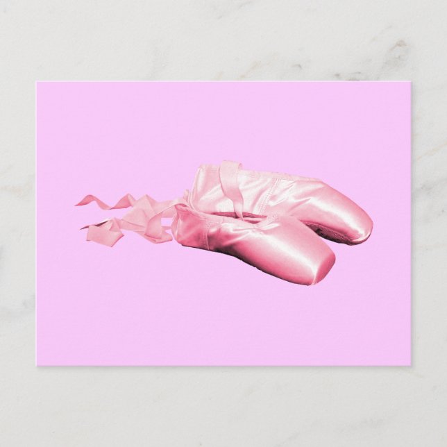 Carte Postale Chaussures en Ballet Rose (Devant)