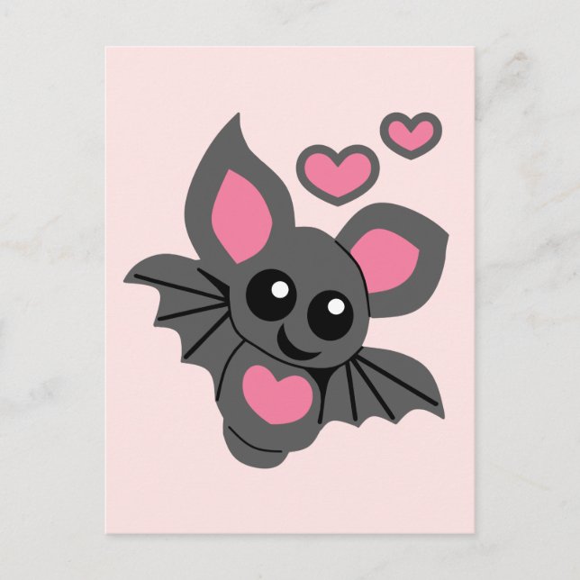Carte Postale Chauve-souris bébé rose (Devant)