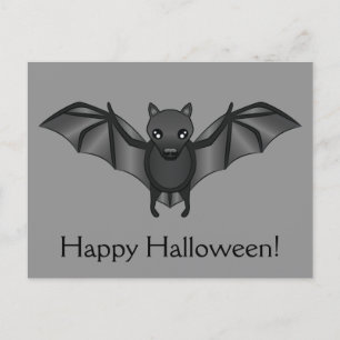 Carte Postale Chauve-souris de dessin animé mignonne avec texte 