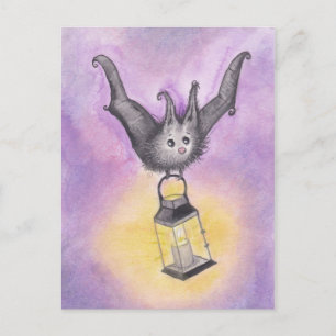 Carte Postale Chauve-souris tenant une lanterne
