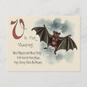 Carte Postale Chauve-souris vampire ridicule en vol