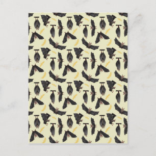 Carte Postale chauves-souris jaune