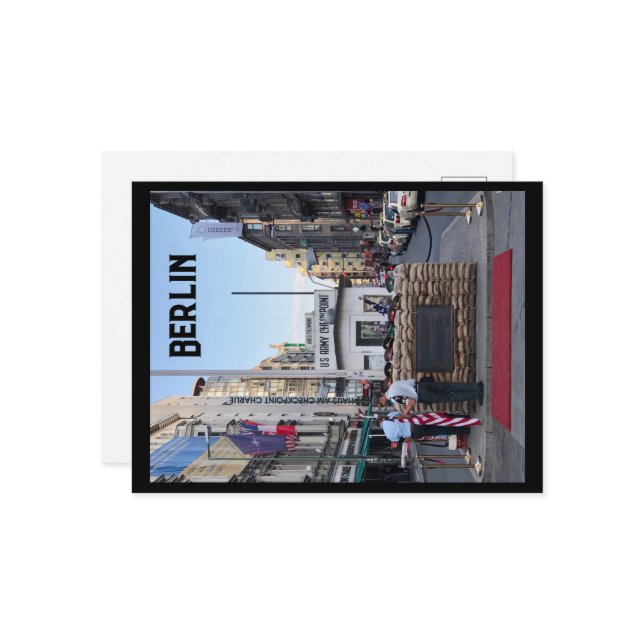 Carte Postale Checkpoint Charlie Berlin | Version couleur (Devant/Arrière en situation)