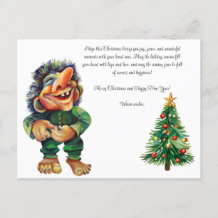Carte Postale Cheeky Christmas Troll et Tree Delight