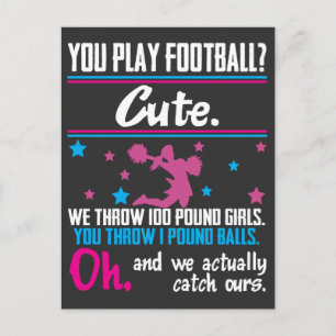 Carte Postale Cheerled Gift You Play Football That's Cute