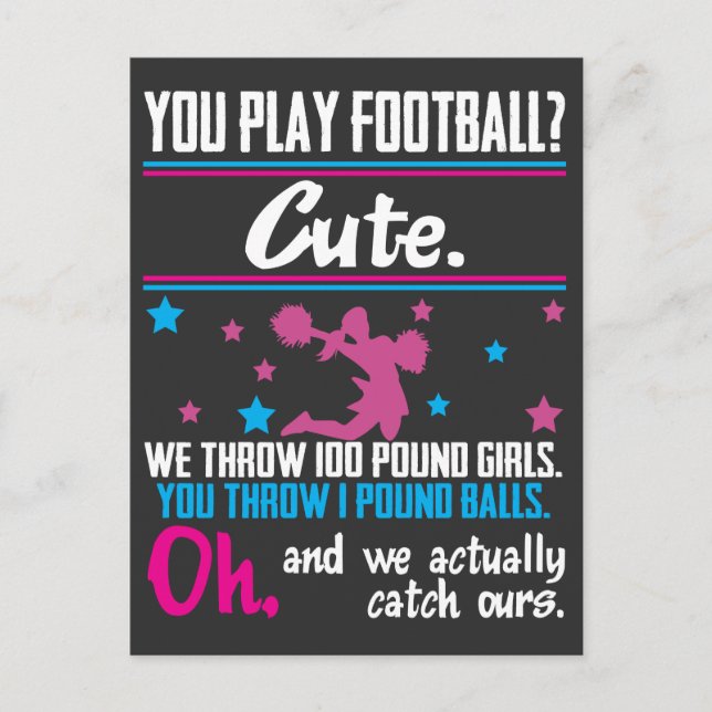 Carte Postale Cheerled Gift You Play Football That's Cute (Devant)