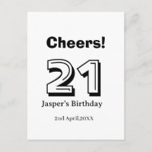 Cheers 21 birthday bold letter name boy man gifts