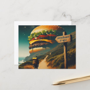 Carte Postale Cheeseburgers Surreal À 40 Km Du Sentier Randonnée