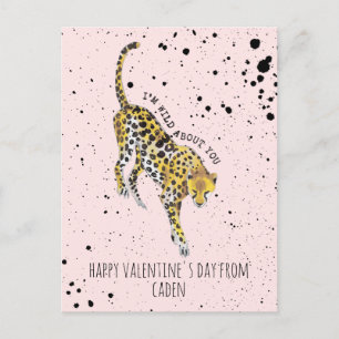 Carte Postale Cheetah Wild À propos de vous Classe Valentine
