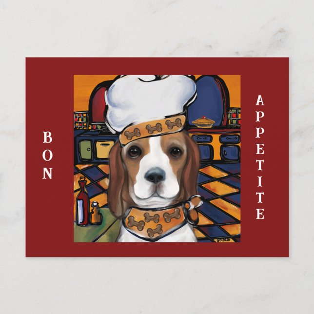 Carte Postale Chef Beagle (Devant)