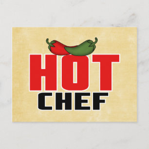 Carte Postale Chef chaud (poivrons rouges et verts)