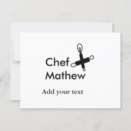 Carte Postale Chef cuisinier ajouter nom texte hommes cuisine bo