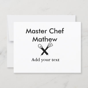 Carte Postale Chef cuisinier cuisinier cuisinier ajouter nom de