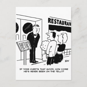 Carte Postale Chef de restaurant n'a pas été à la télévision des