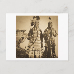 Carte Postale Chef et Vintage guerrier des Indiens Blackfoot