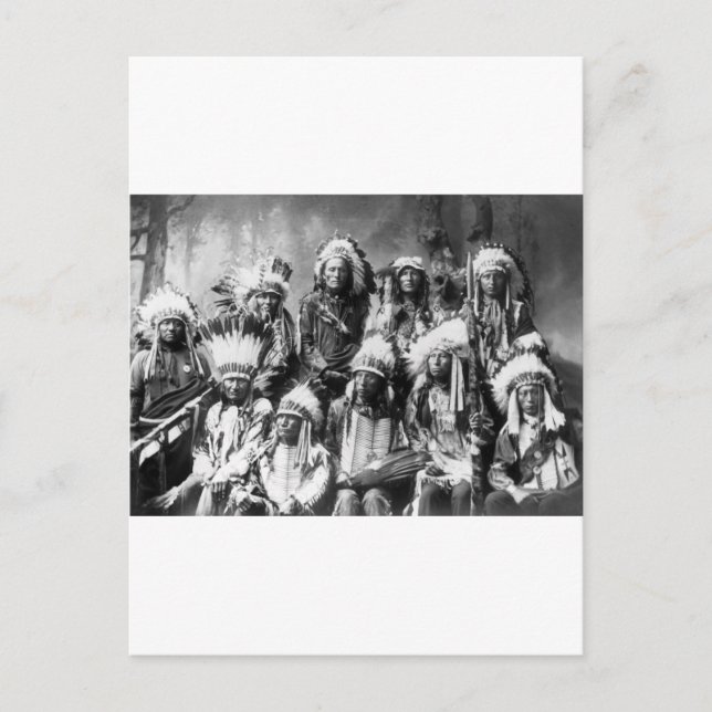 Carte Postale Chef Red Cloud et autres chefs, 1899 (Devant)
