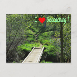 Carte Postale Chemin dans la forêt pour la géocaching