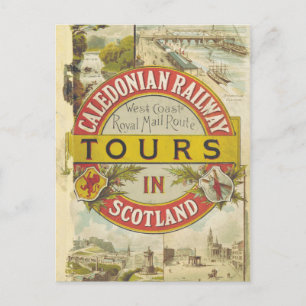 Carte Postale Chemin de fer Caledonian. Visites en Ecosse.