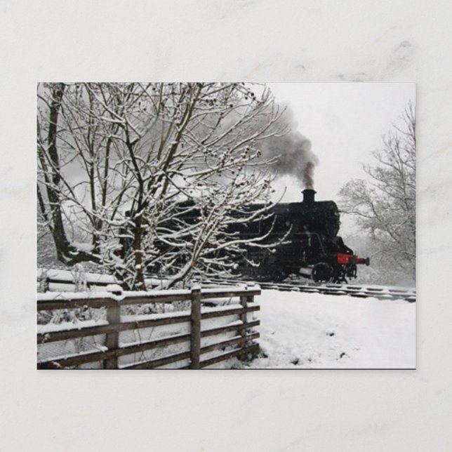 Carte Postale Chemin de fer en neige (Devant)